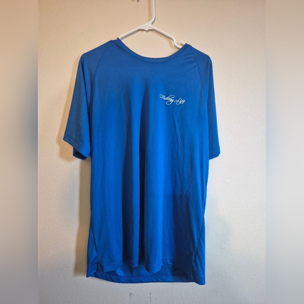 Vibrant Blue Short Sleeve Tee with Crew Neck Whit UPF 50+ Sun Protection
